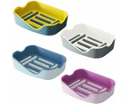 4 Pack Soap Dish,Plastic Soap Holder,No Drilling Soap Basket For Bathroom Countertop,Shower,Kitchen,Keeps Soap Dry And Clean (Pink,Gray,Blue,Yellow)