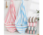 2Pack Microfiber Hair Towel Wrap Turban,Quick Dry Hair Drying Towel,Stripe Absorbent Dry Head Turban