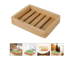 1Pc Creative Handmade Bamboo Bathroom Toilet Shower Draining Soap Holder Dish Rack #3