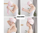 2Pack Microfiber Hair Towel Wrap Turban,Quick Dry Hair Drying Towel,Stripe Absorbent Dry Head Turban