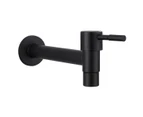 Black Mop Pool Faucet Wall Mounted Cold Water Tap Water Saving Stainless Steel Faucet For Balcony Kitchen Bathroom Sink