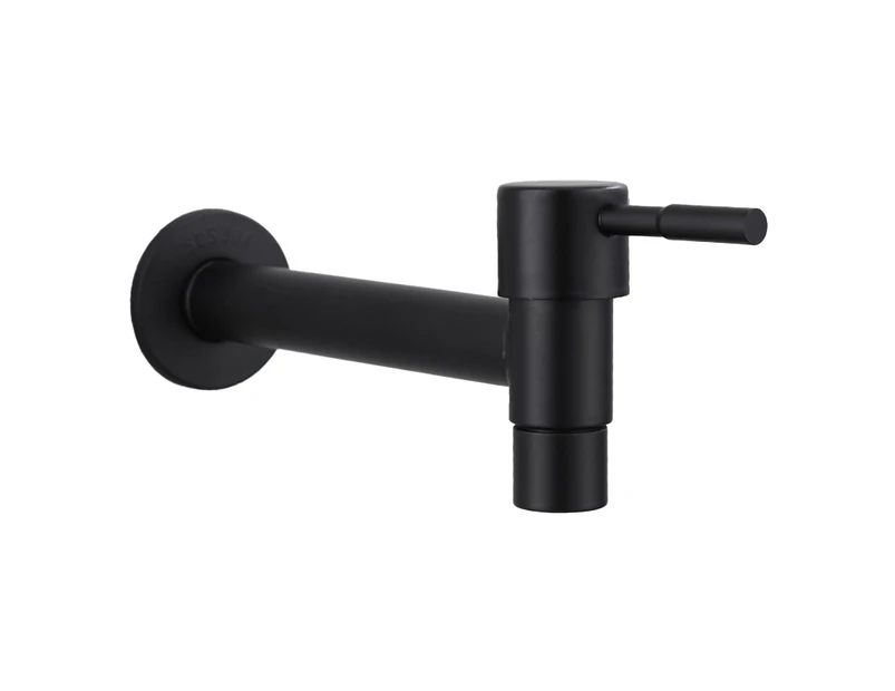 Black Mop Pool Faucet Wall Mounted Cold Water Tap Water Saving Stainless Steel Faucet For Balcony Kitchen Bathroom Sink