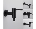 Black Mop Pool Faucet Wall Mounted Cold Water Tap Water Saving Stainless Steel Faucet For Balcony Kitchen Bathroom Sink