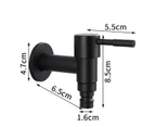 Black Mop Pool Faucet Wall Mounted Cold Water Tap Water Saving Stainless Steel Faucet For Balcony Kitchen Bathroom Sink