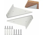 2 Pcs Metal Triangle Floating Wall Shelf Bracket,White Hidden Shelf Bracket,White Metal Triangle Shelf Bracket,With Screws,For Living Room,Bedroom,Bathroom