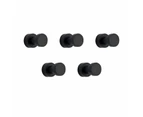 5Pcs Coat And Hat Hooks--Chrome-Plated [Nail-Free],Black