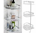 3 Tiers Corner Shower Shelf Wall Mounted Shower Organizer Storage Rack For Toilet Kitchen