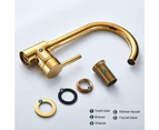 Gold Kitchen Faucet Sink Mixer Tap With 360° Rotatable High Spout Single Lever Basin Mixer Sink Faucet For Bathroom Kitchen Sink (Gold)