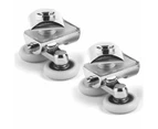 Set Of 4 Double Casters - For Sliding Shower Door, 2 Wheels 23Mm Diameter Zinc Alloy Bathroom