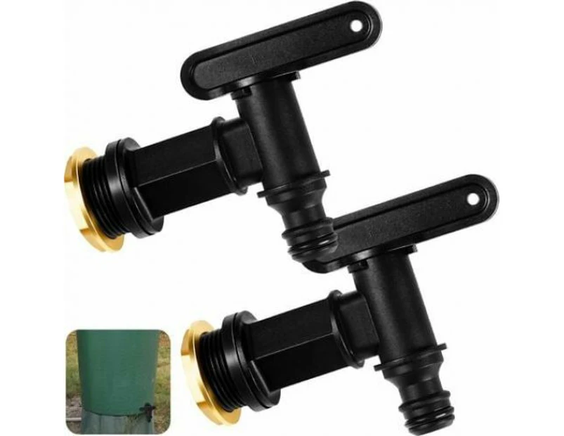 2 Water Tank Faucets Snap-On Water Tank Faucets 3/4 Bsp Rain Barrel Connector Water Butt Storage Tank Hose Faucet Replacement Parts