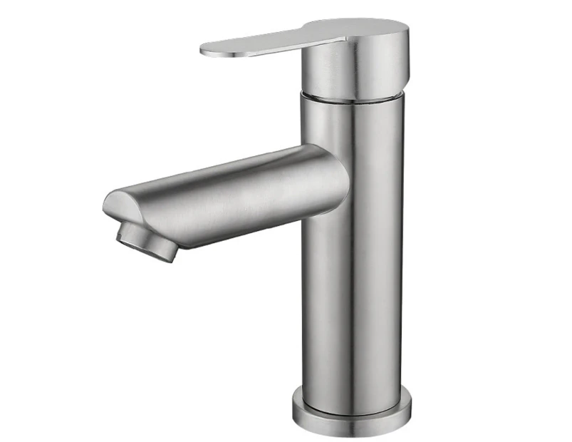 Single Handle Bathroom Faucet Sink Faucet Brushed Stainless Steel