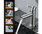 Single Handle Bathroom Faucet Sink Faucet Brushed Stainless Steel