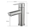 Single Handle Bathroom Faucet Sink Faucet Brushed Stainless Steel