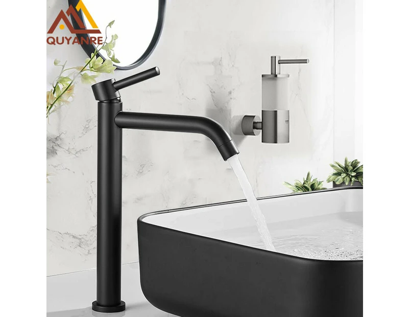 Black Chrome Basin Faucet Tall Slim Basin Faucet Bathroom Faucet Hot Cold Water Mixer Tap Basin Crane Bathroom Faucet