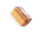 Foaming Soap Box with Brush Drain Holes Spring Design Non-slip Detachable 2 in 1 Plastic Soft Roller Soap Holder Laundry Tools-Orange