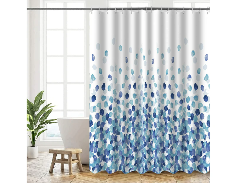 1Pc Thickened Waterproof Shower Curtain--Blue Petals,Blue,150*200Cm