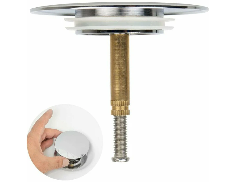 Bathtub Stopper,Ø 72 Mm,With Double Seal,Height Adjustable,Universal Bathtub Stopper,Sink Flap,Made Of Hardened Brass With Chrome Finish,Rust-Proof Bathtub