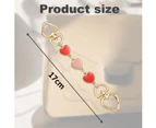 2Pcs Bag Strap Extender Heart Shape Chain Strap Replacement Accessory For Shoulder Cross-Body Purse Clutch Handbag Supplies,Red+Pink,17Cm