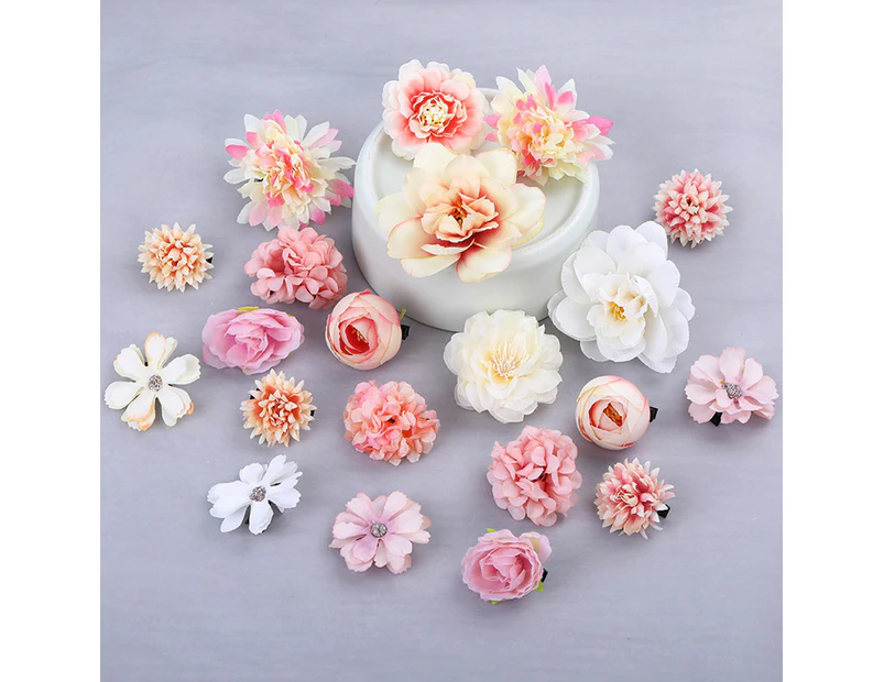 21 Pack Artificial Flower Hair Clips Wedding Bridal Prom Party Hair Styling Headpiece Decoration For Women Kids,Style 1