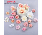 21 Pack Artificial Flower Hair Clips Wedding Bridal Prom Party Hair Styling Headpiece Decoration For Women Kids,Style 1