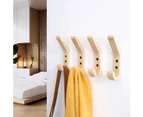 4Pcs Solid Wood Hooks--Rubber Wood Hooks