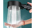 High Pressure Water Saving Shower Head, 6 Mode Adjustable Bathroom Shower Head, Anti Limescale Shower Head With Stop, Easy To Install (Black-A) Lumten