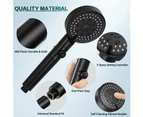 High Pressure Water Saving Shower Head, 6 Mode Adjustable Bathroom Shower Head, Anti Limescale Shower Head With Stop, Easy To Install (Black-A) Lumten