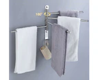 180 Degree Swivel Towel Bar, Chrome Wall Mounted Towel Rack With 4 Arms, Bathroom Towel Rack, Sus304 Stainless Steel Towel Warmer With Hook