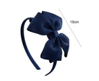 Fashion Black Bow Headband Bowknot Headband Big Bow Grosgrain Ribbon Hair Hoop Headband,Navy Blue