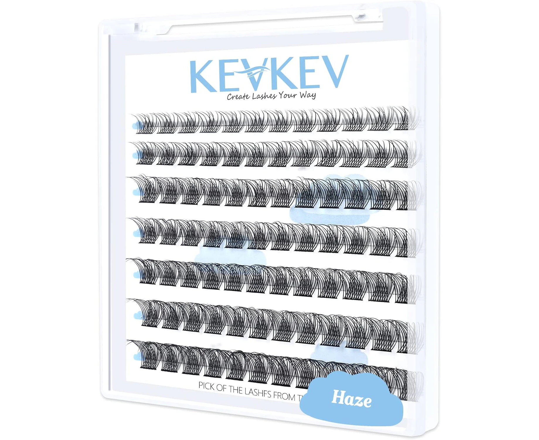 Lash Clusters 84 Pcs Cluster Lashes Eyelash Clusters DIY Cluster Eyelash Extensions Individual Lashes Thin Band & Soft(Haze,D-8-16mix)