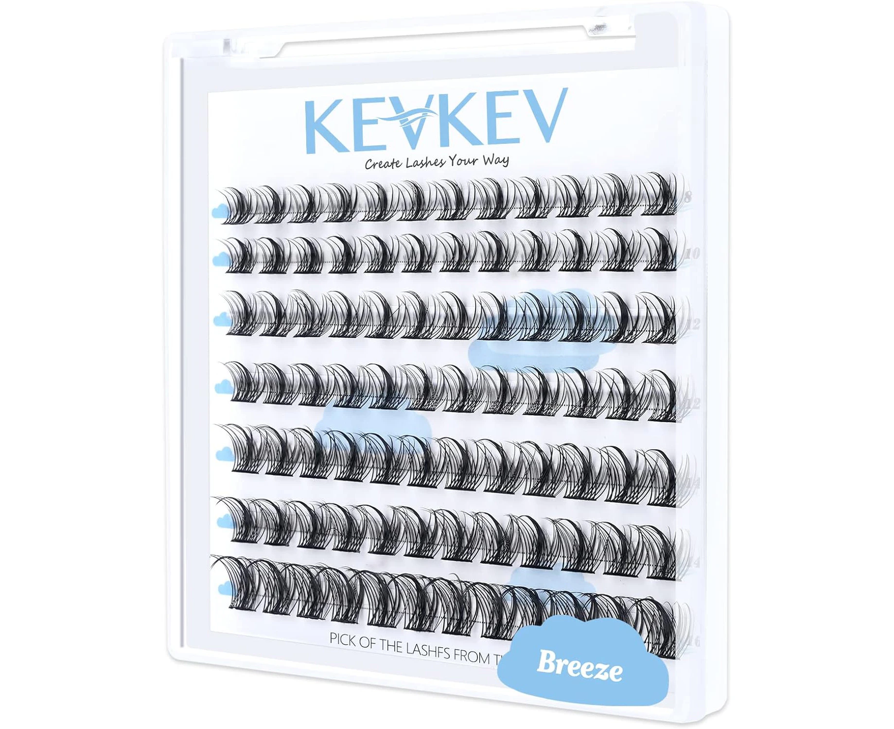 Lash Clusters 84 Pcs Cluster Lashes Eyelash Clusters DIY Cluster Eyelash Extensions Individual Lashes Thin Band & Soft(Breeze,D-8-16mix)