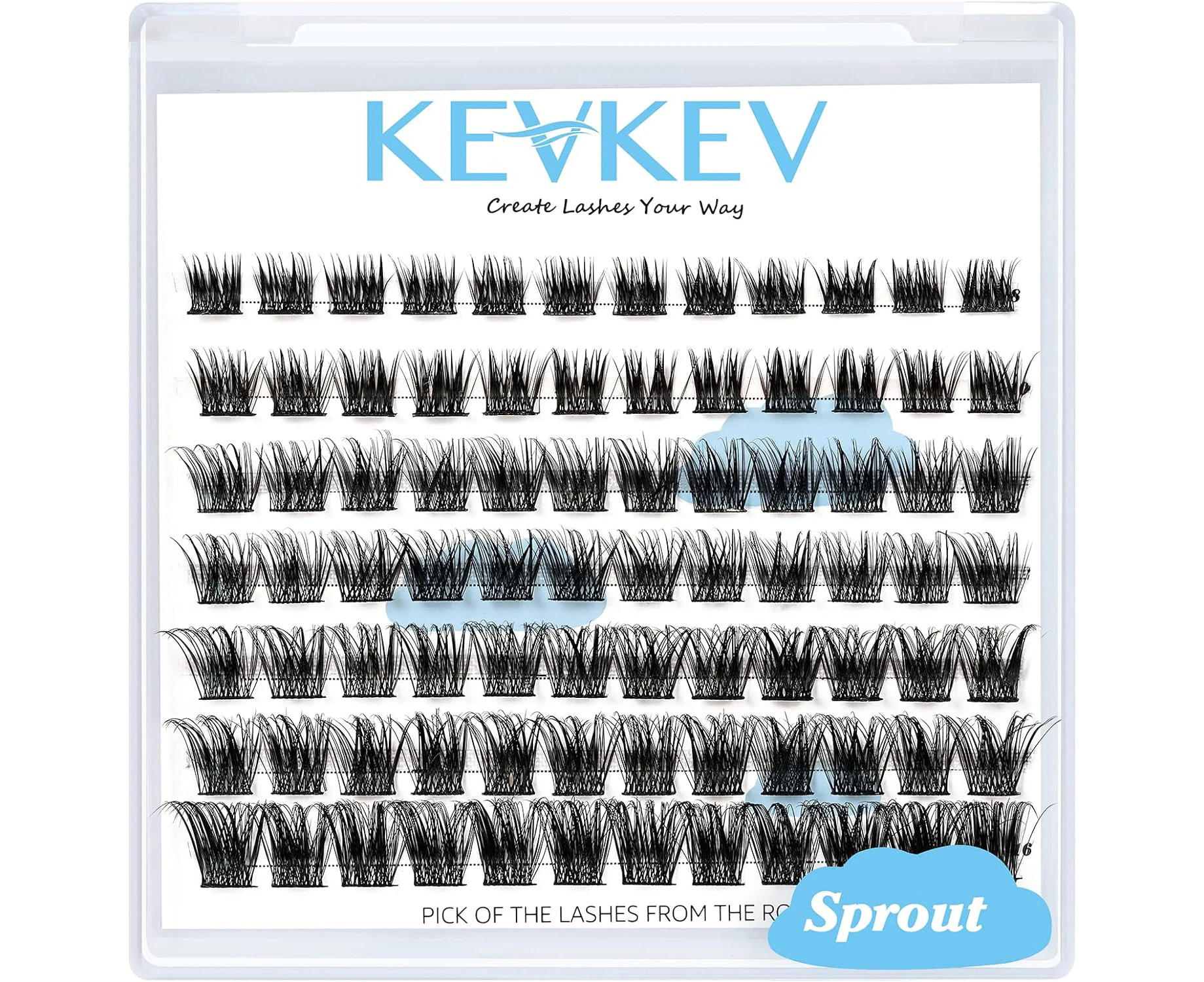 Lash Clusters 84 Pcs Cluster Lashes Eyelash Clusters DIY Cluster Eyelash Extensions Individual Lashes Thin Band & Soft(Sprout,D-8-16mix)