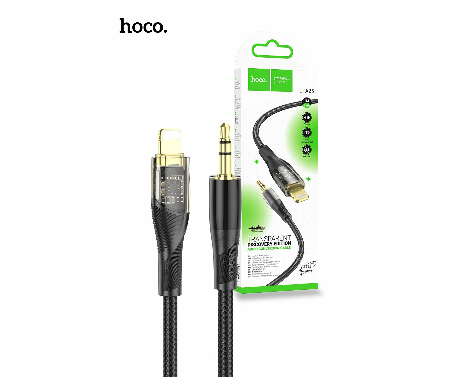 Hoco UPA25 Lightning / Type C to 3.5mm Cable - Lightning to 3.5mm Cable