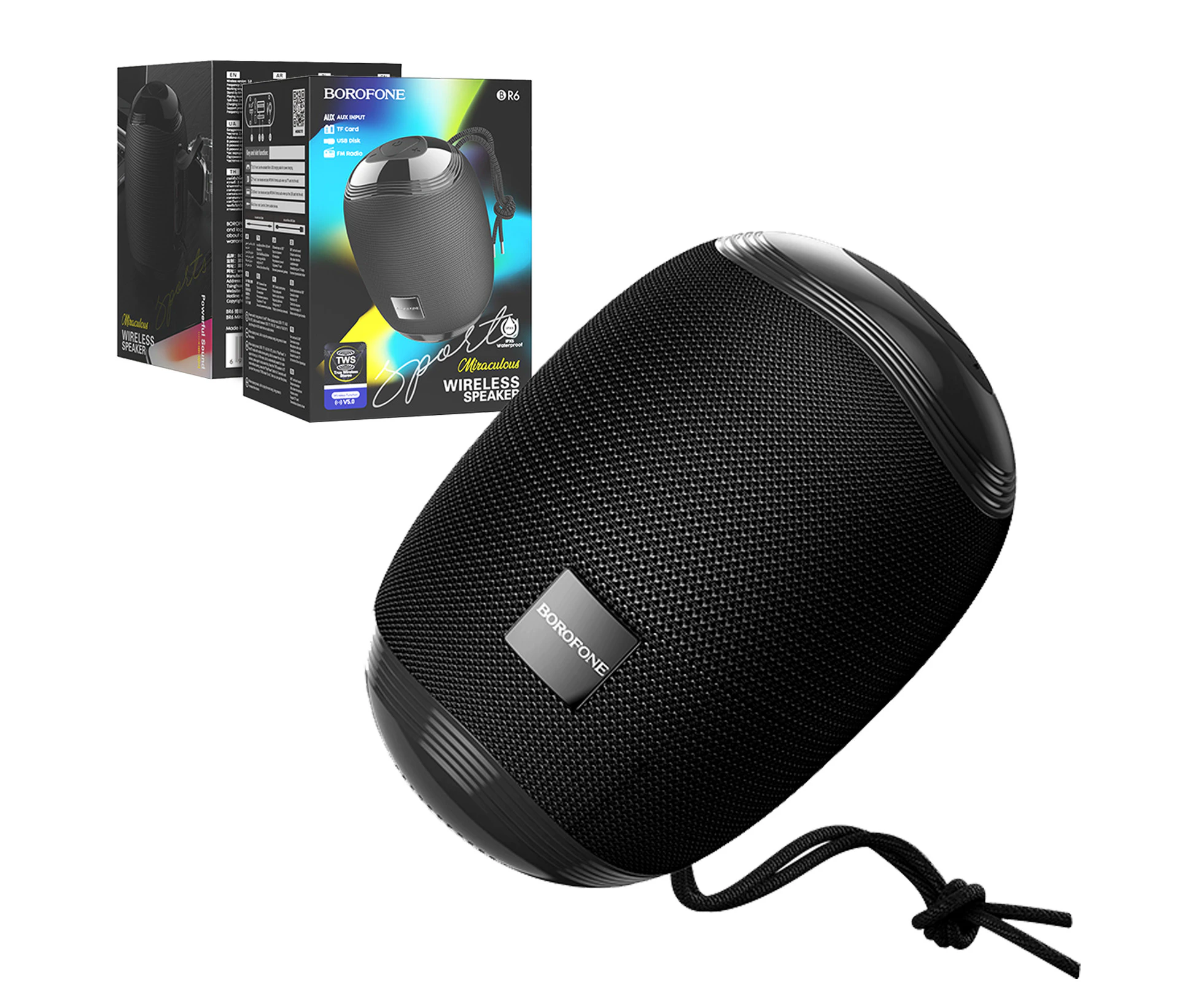 Borofone BR6 Miraculous Sports Portable Wireless Bluetooth Speaker (Black)