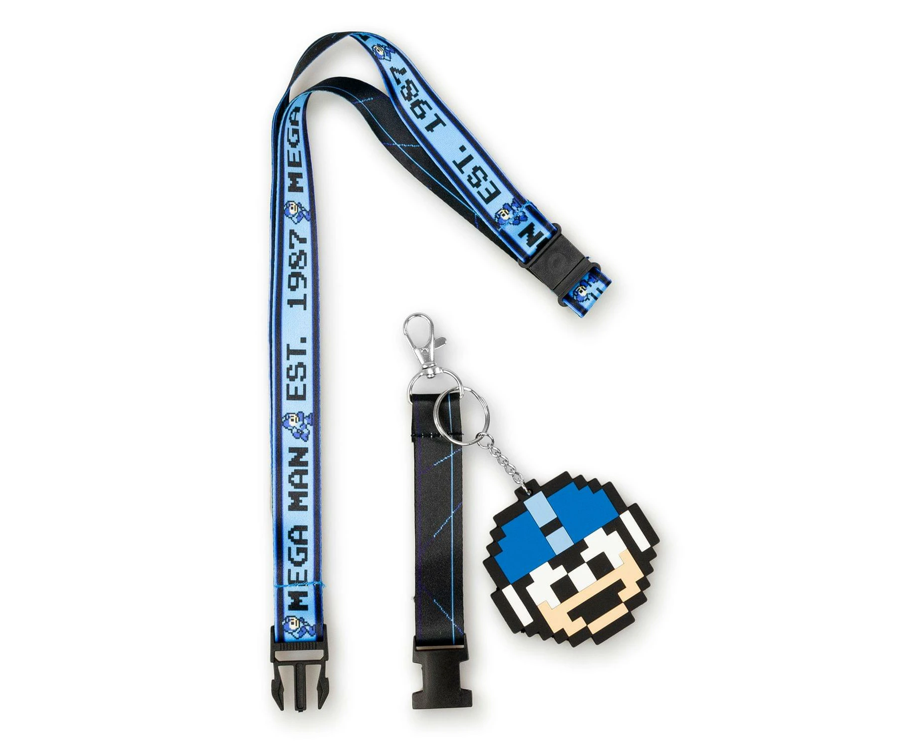 Mega Man collectibles | Mega Man 1987 Lanyard | 8 - Bit Mega Man Charm