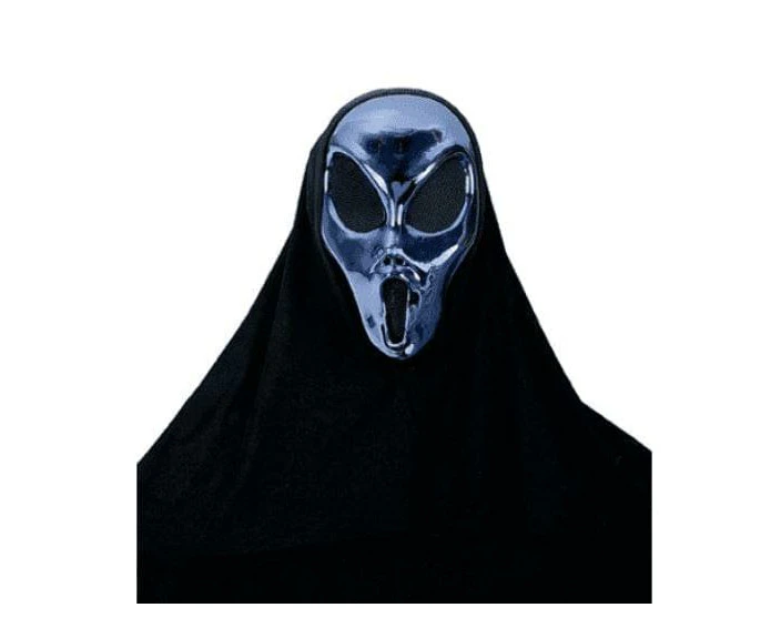 Demons Of Metal Pewter Molded Costume Mask Blue