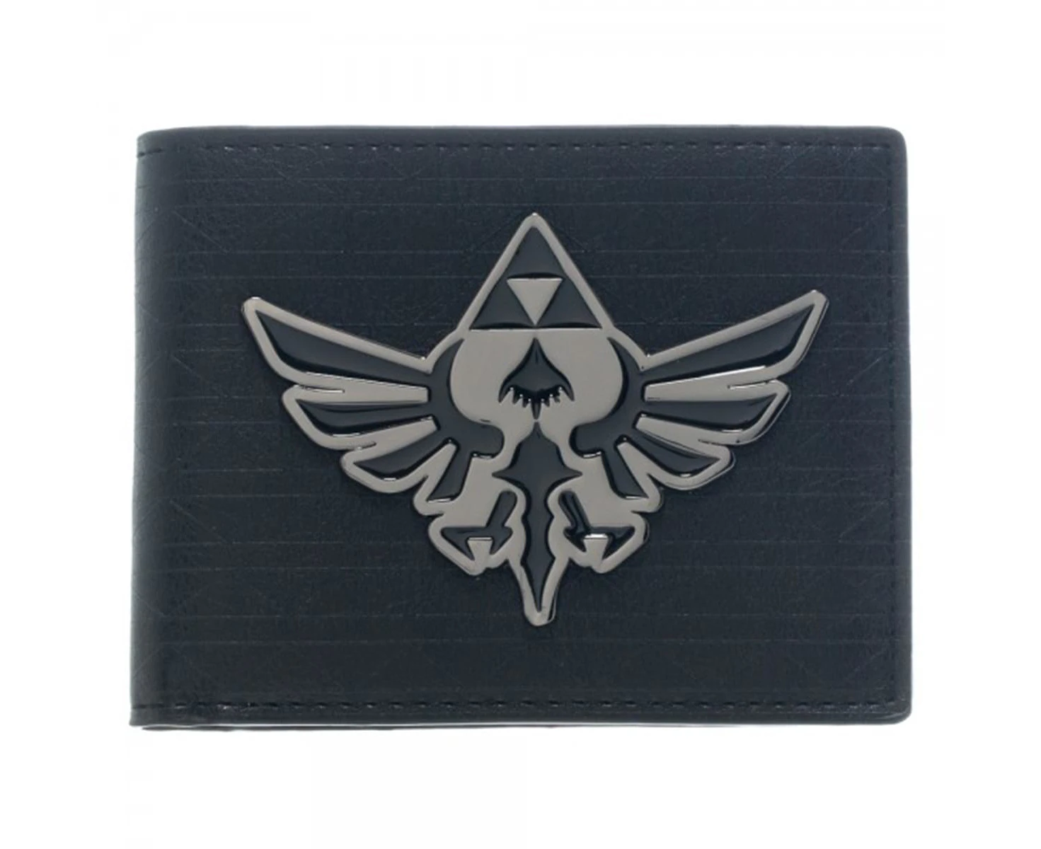 The Legend of Zelda Metal Hyrule Crest Logo Black Bi-Fold Wallet