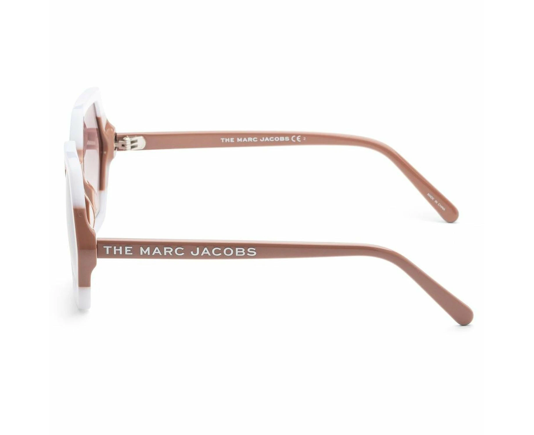 Marc Jacobs Women's Geometric Shape MARC 521/S 0BJS NQ Nude White/Brown Sm Silver Full Rim Sunglasses