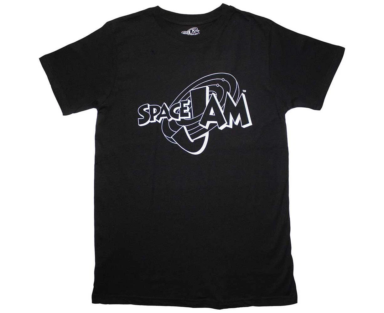 Space Jam Unisex Adult Retro Logo T-Shirt (Black) - RO11464