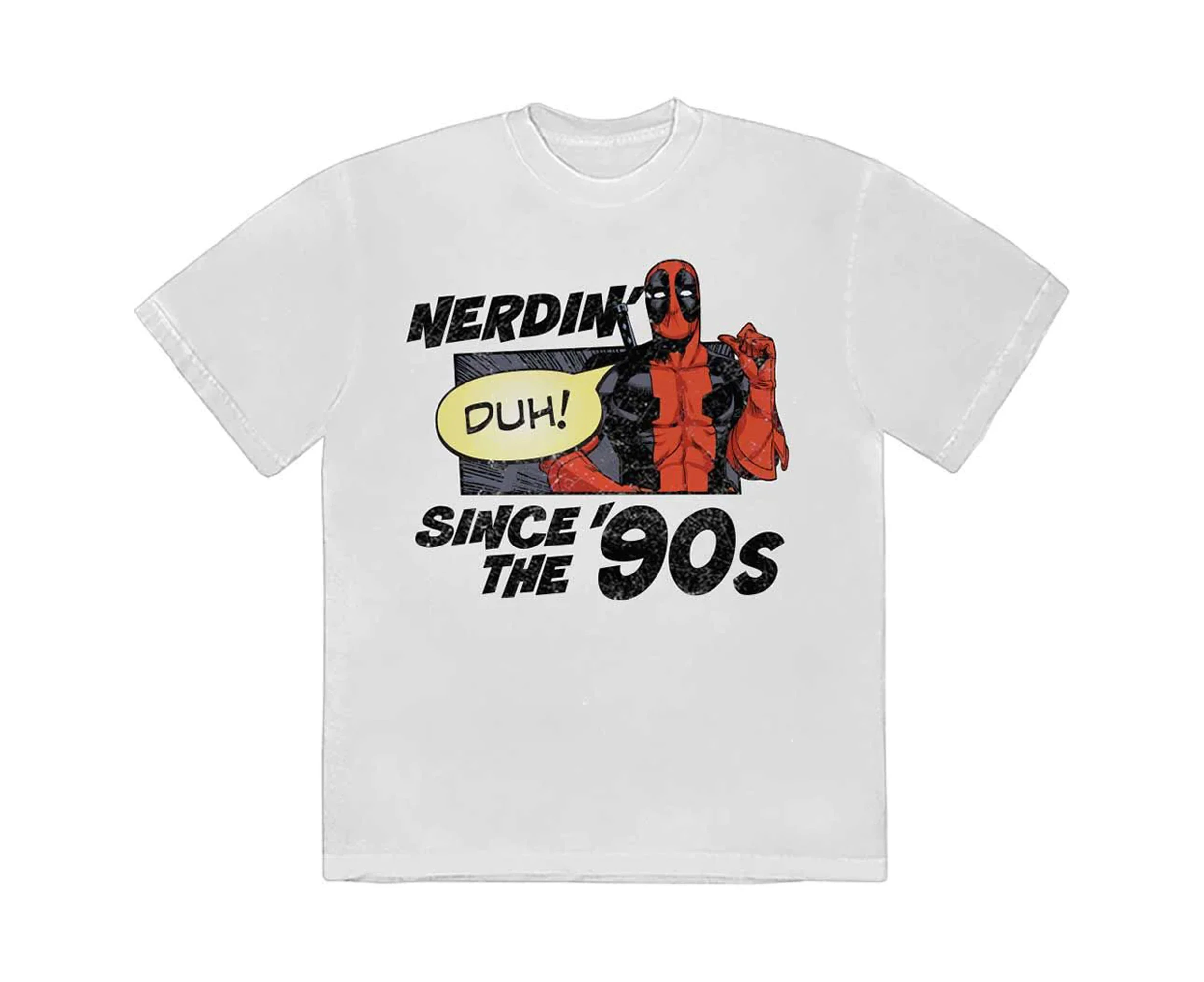 Deadpool Unisex Adult Nerdin Since The 90s T-Shirt (White) - RO11354