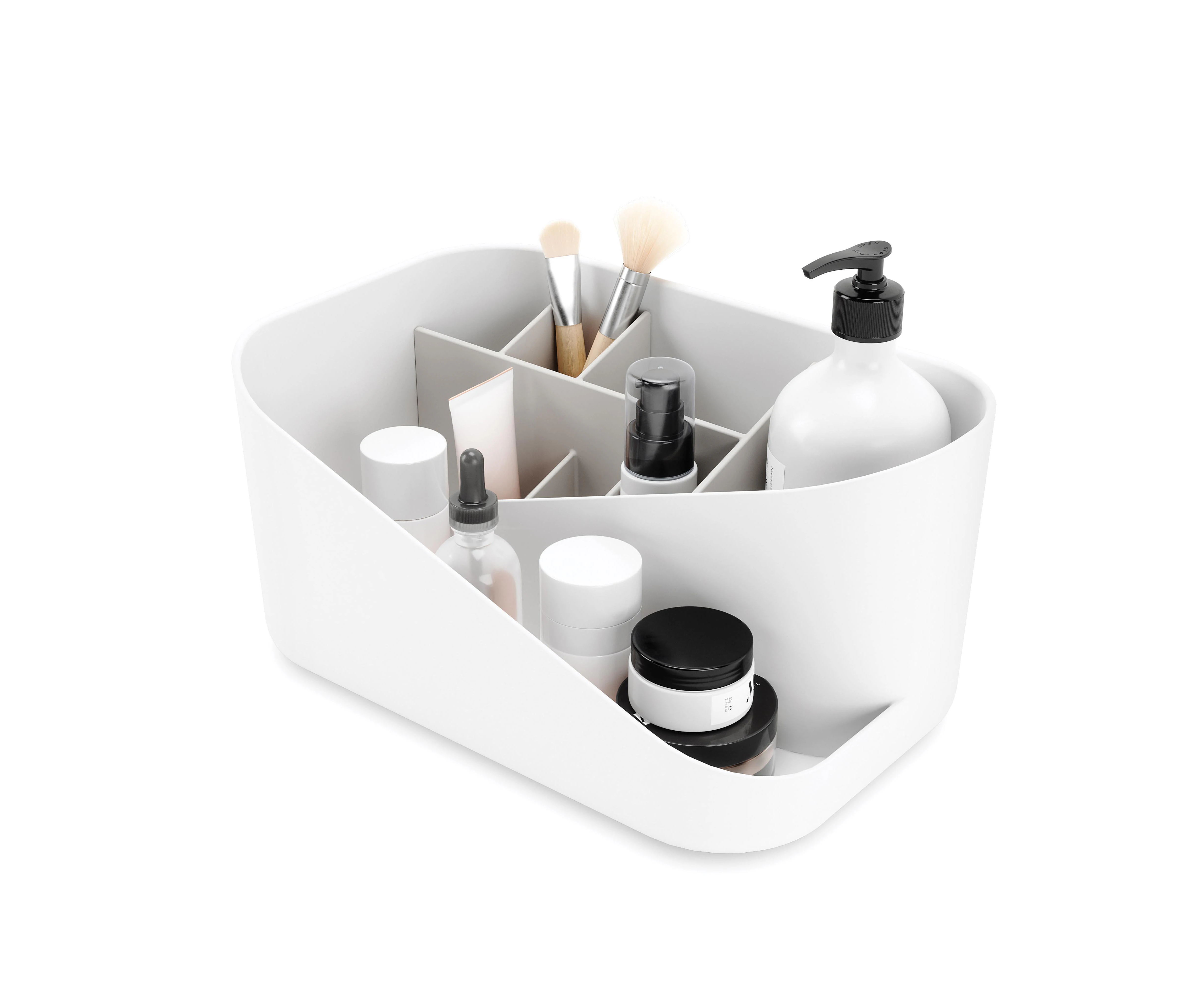 Umbra Glam Cosmetic Organiser Countertop Makeup Holder Vanity Bathroom Storage Stand - White/Grey