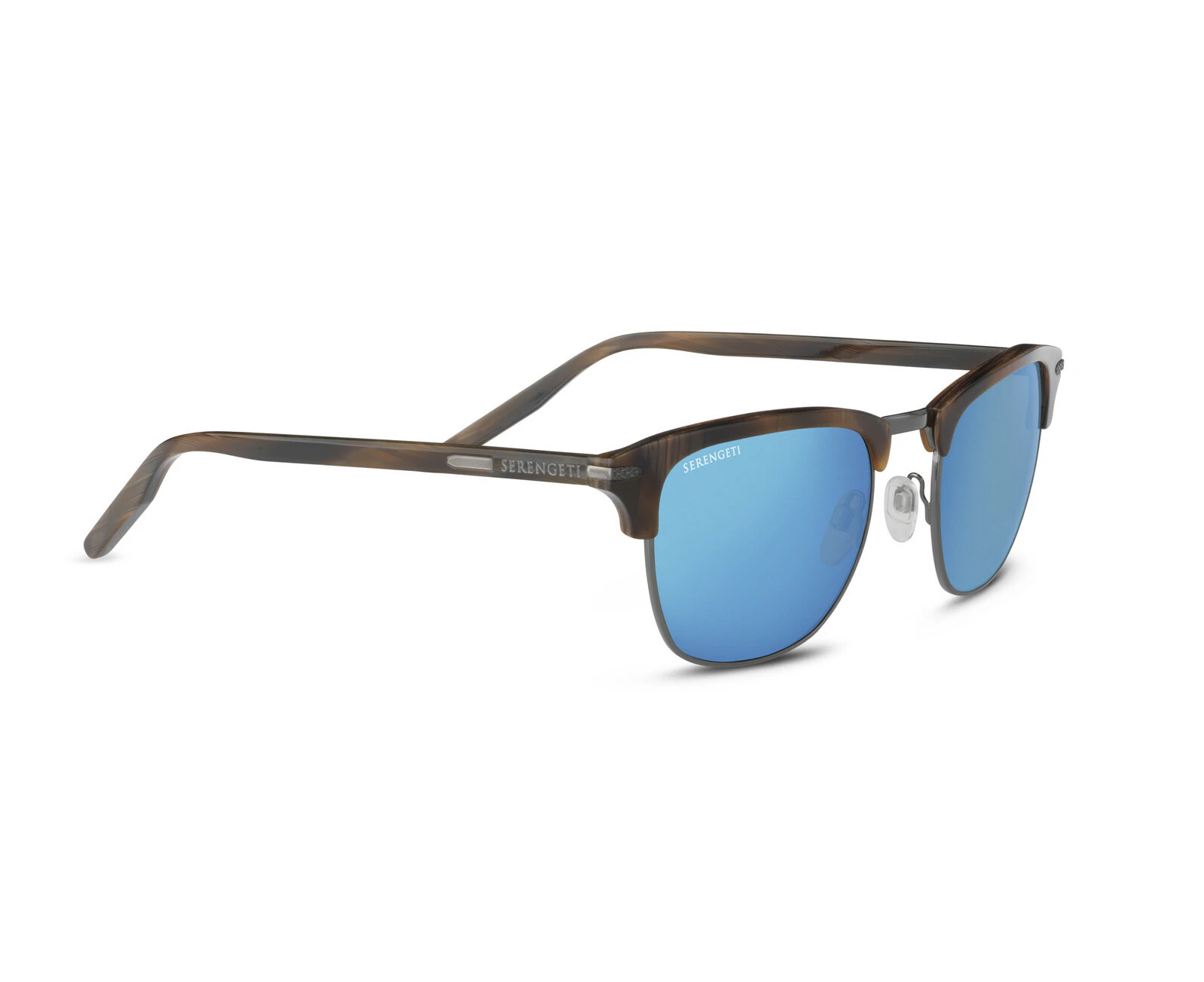 Serengeti Alray 8944 Shiny Woodgrain & Shiny Gunmetal / 555nm Blue Polarised Photochromic Lenses