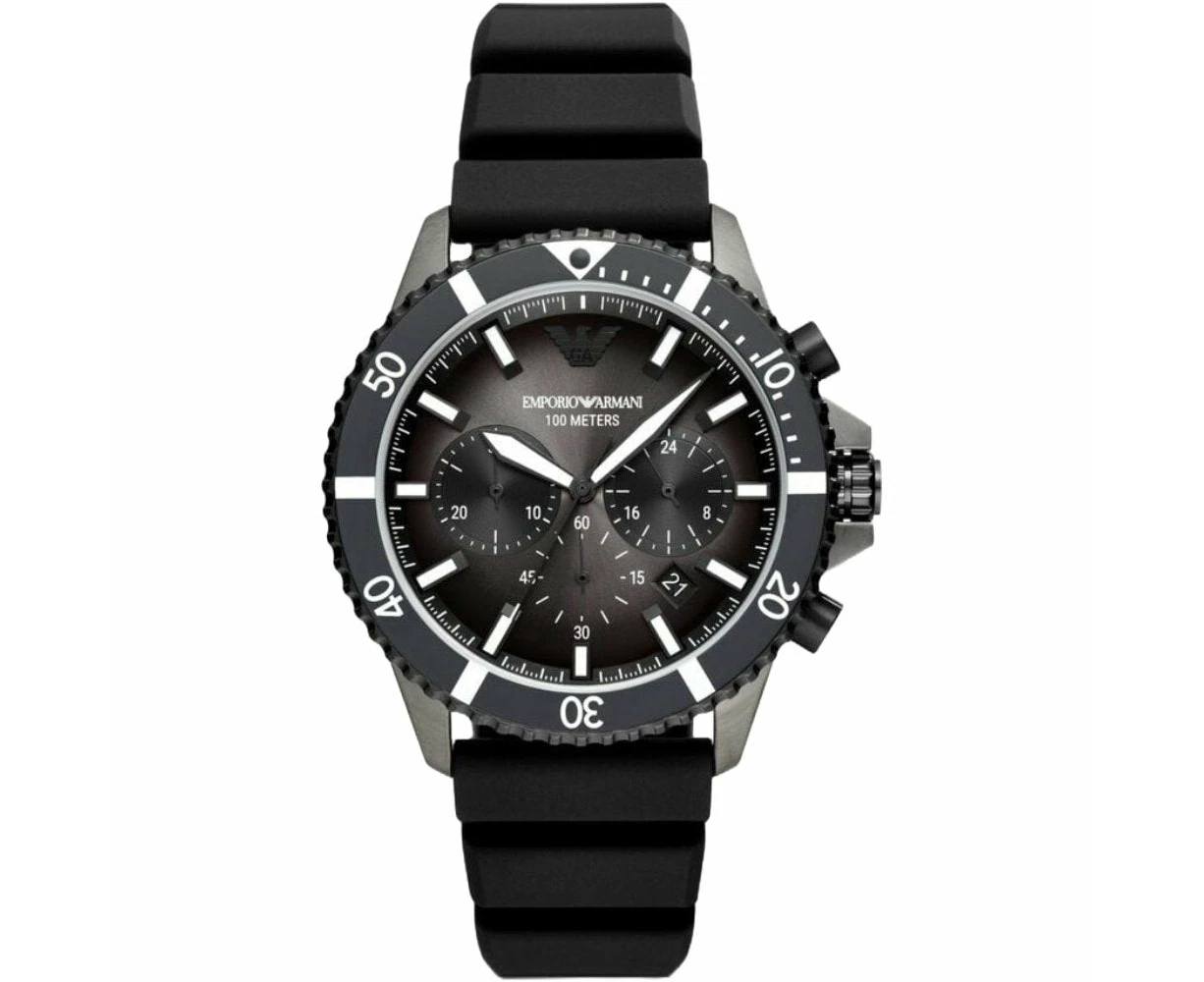 Emporio Armani AR11515 Diver Black Silicone Chronograph Men’s Watch