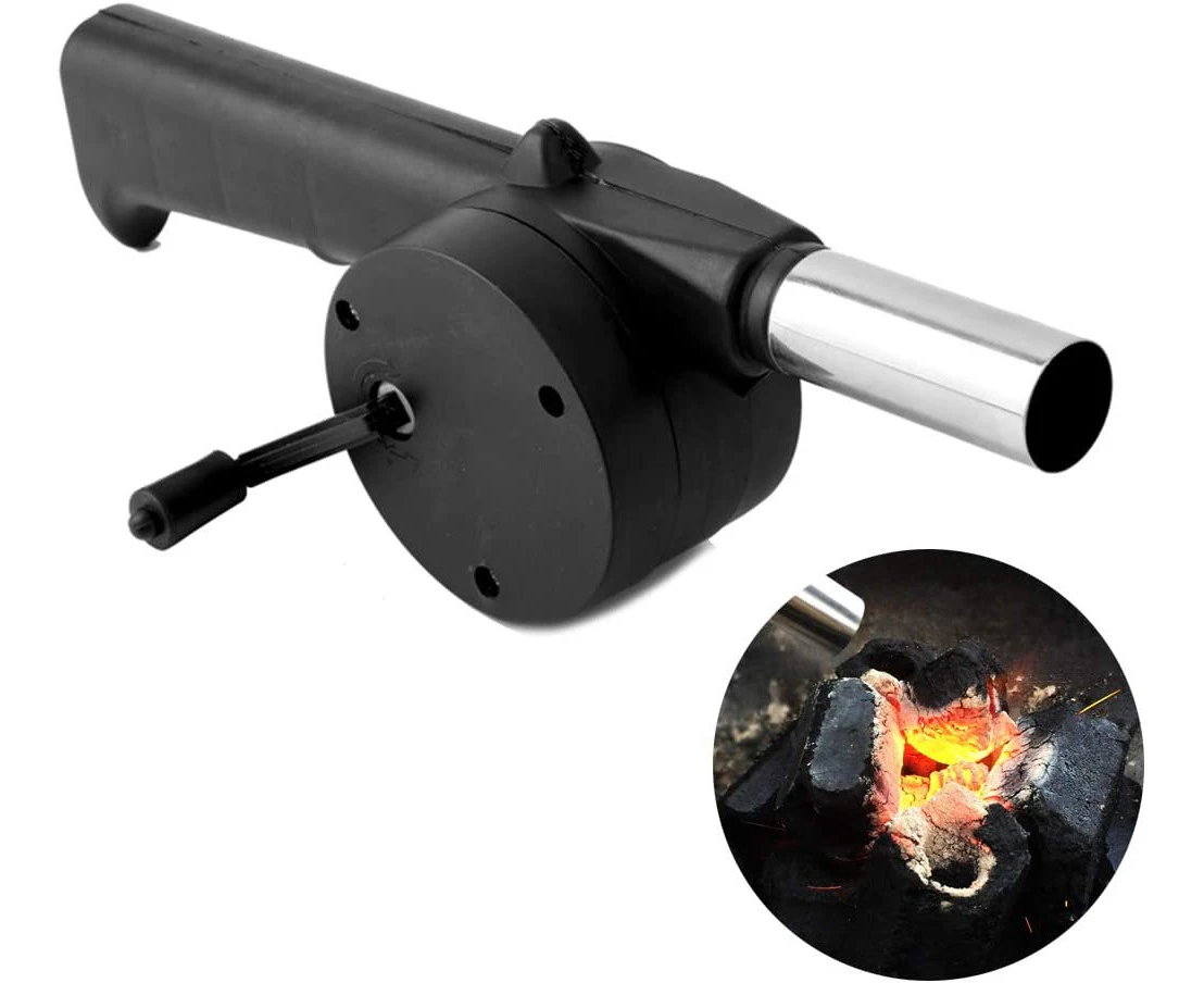 BBQ Fan Air Blower Fast Fire Starter Portable Mini Manual Hand Crank for Outdoor Picnic Camping Cooking Barbecue Charcoal Grills Stove Accessories