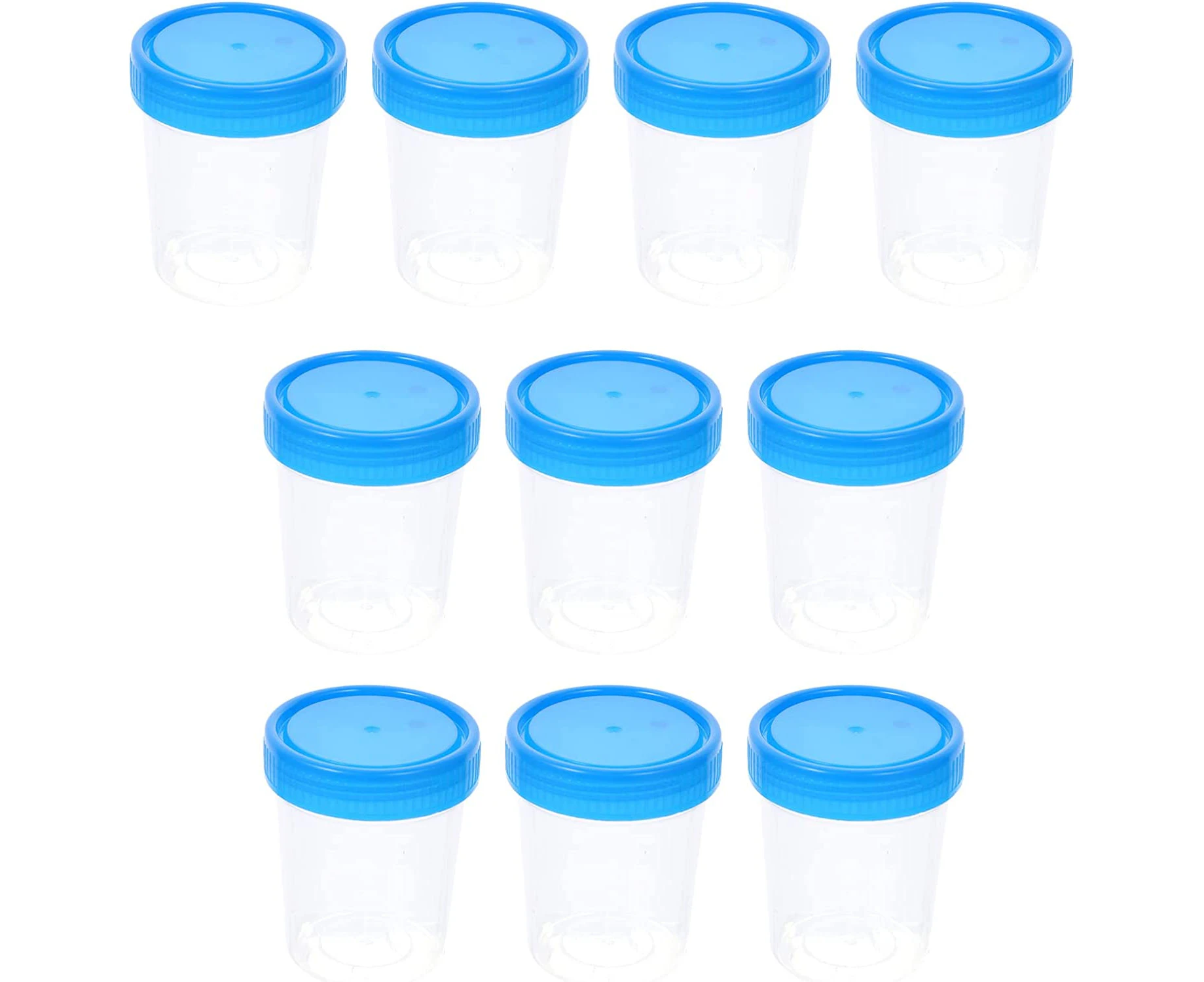 10Pcs Urine Cups with Scale Plastic Urine Specimen Cups Sterile Specimen Cups with Lids for Ovulation Test/Pregnancy Test/pH Test Etc 120ml (Random Color)