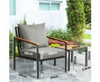 Livsip Outdoor Furniture Set Patio Sofa Lounge Chair and Table Waterproof UV-Resistant with 11cm Thickness Removable Cushions,Black