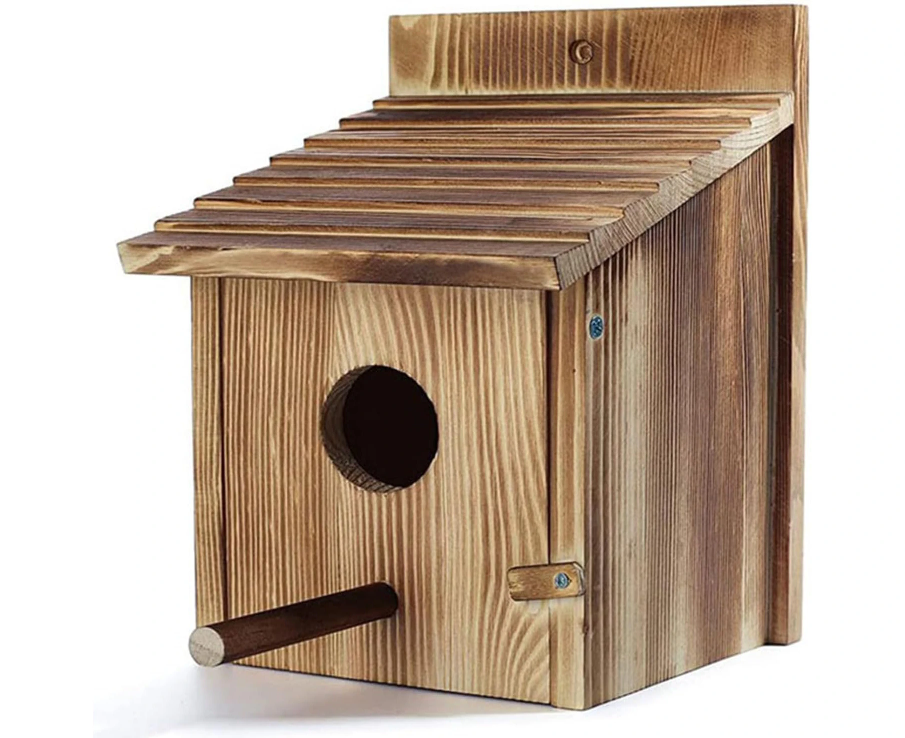 Taicols Bird House for Outside with Predator Guard, Wood Bird Houses for Outside with Pole, Wooden Bird House for Bluebird Cardinals, Hanging Birdhouse, Cl