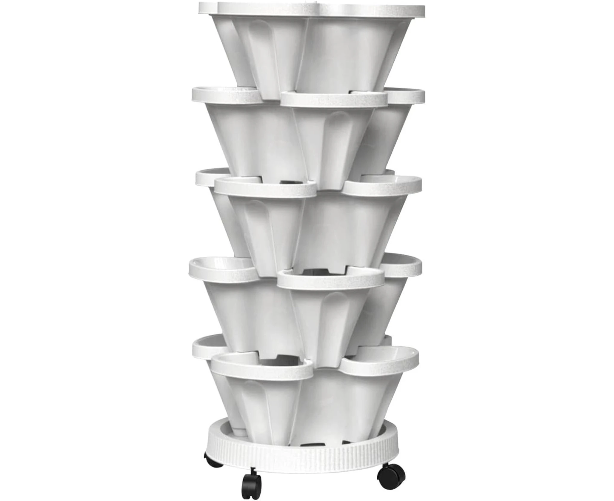 Noveden 5 Tier Stacking Planter Vertical Garden - Easy to Assemble, Anti-tip Stability, 45cm