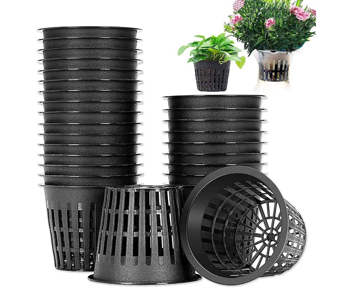 Baaxxango 50 PCS 3 Inch Heavy Duty Net Pots,Hydroponic Cups,Garden Slotted Mesh Net Cups,Plant Nursery Net Pots for Hydroponics,Slotted Mesh