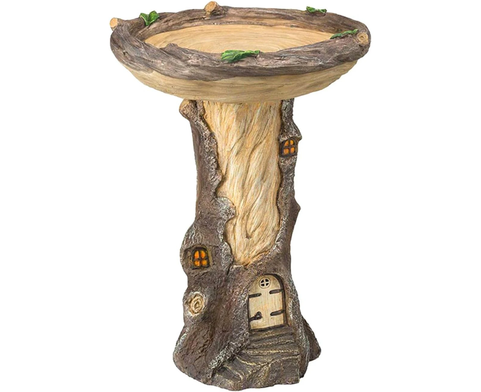 ＫＬＫＣＭＳ Resin Feeder Tree House Statue Figurine Garden Bird Bath Bowl for Attracting Birds